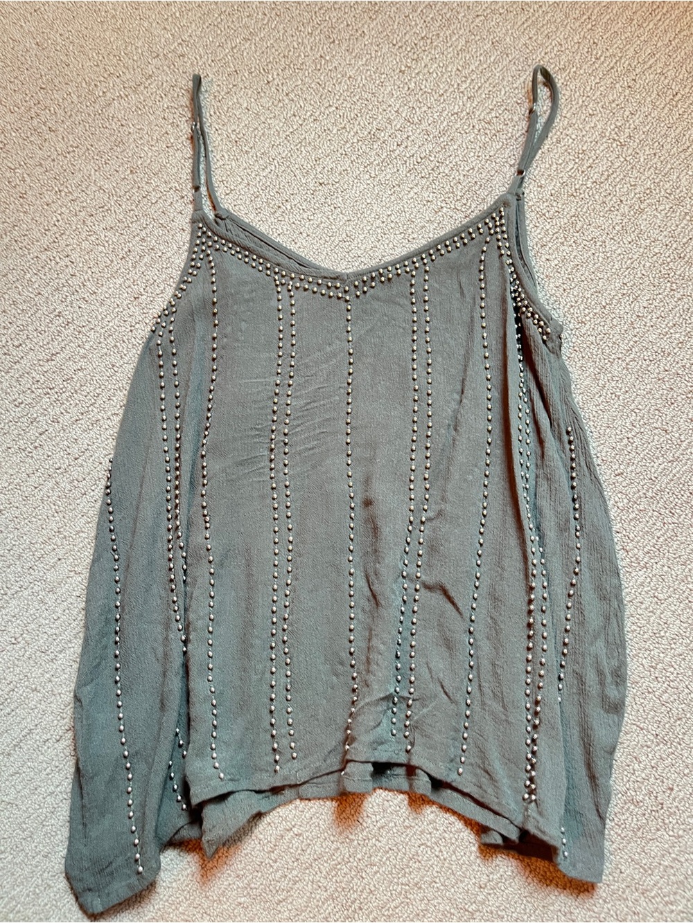 VENUS Olive Green Beaded Tank Top